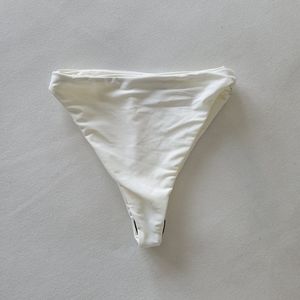 NWT AEXAE by Revolve White Triangle High Cut Cheeky Bikini Bottom